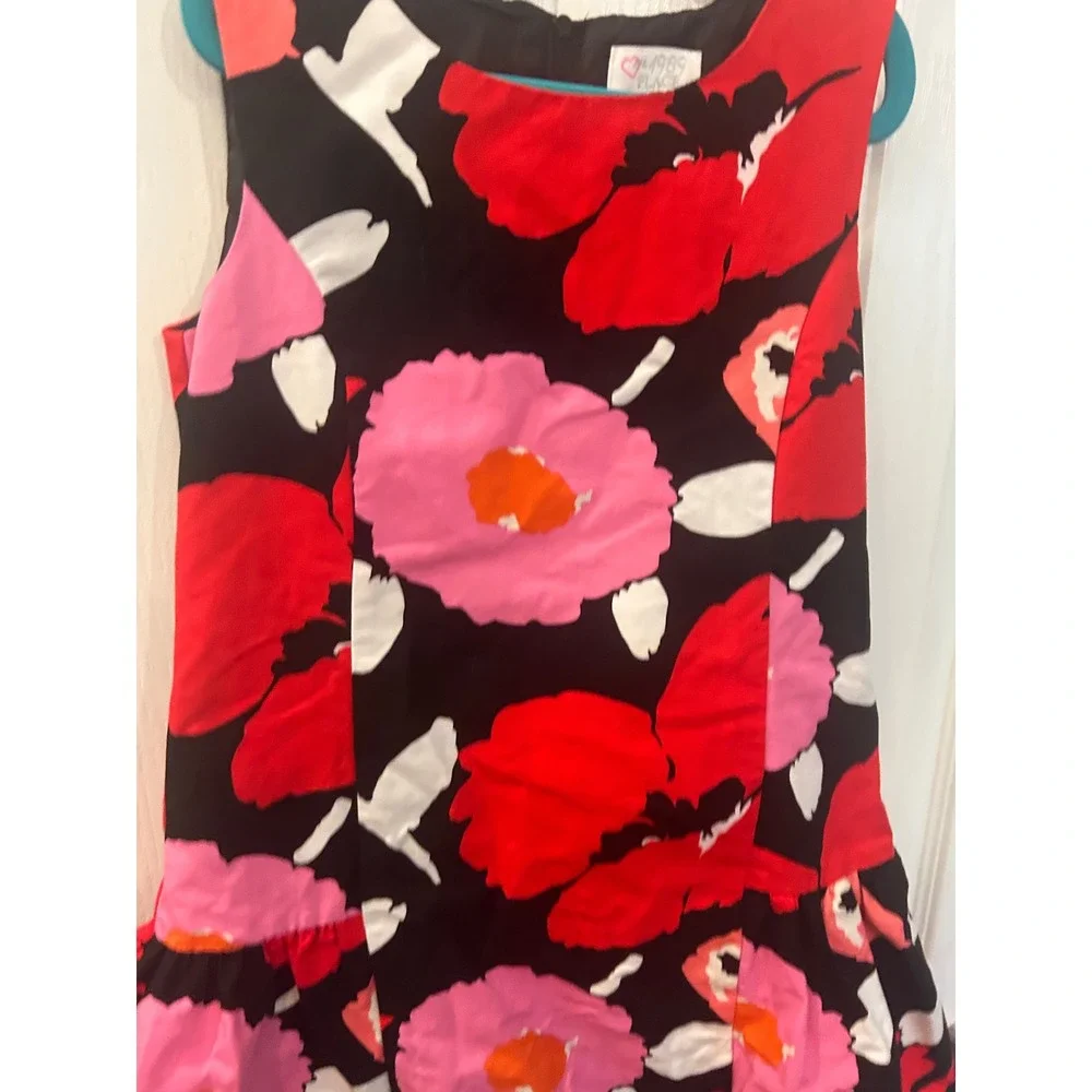 The Children's Place Dress Black Red Pink Floral Bow Drop Waist Party Girl 8